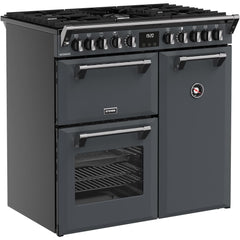 90cm Dual Fuel Stoves Range Cooker, Grey - RCA RICH 90DF ANT - London Houseware - 2