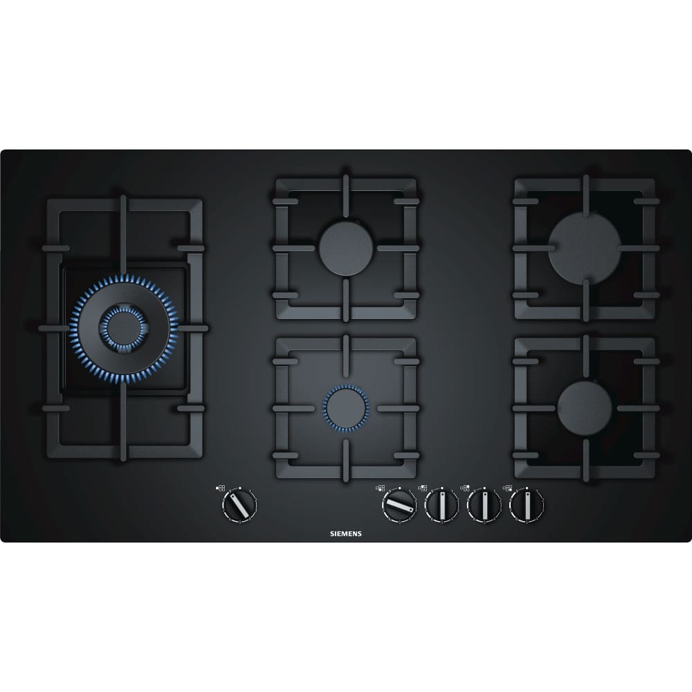 5 Burner Gas Hob Tempered glass Black - Siemens EP9A6SB90 iQ500 - Naamaste London Homewares - 1