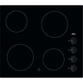 60cm Radiant 4 Zone Electric Ceramic Hob, Black - AEG HK614000CB - Naamaste London Homewares - 1