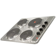 SIA 60cm 4 Zone Electric Hob /Solid Plate , Stainless Steel & Visor Cooker Hood Fan - London Houseware - 2