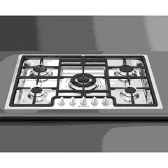 75cm Smeg Gas Hob 5 Burner Classic Stainless Steel - PGF75-4 - Naamaste London Homewares - 5