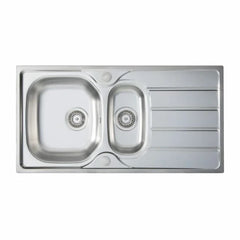 Stainless Steel Kitchen Sink & Waste Kit - SIA BAILE15SS ,1.5 Bowl - London Houseware - 2