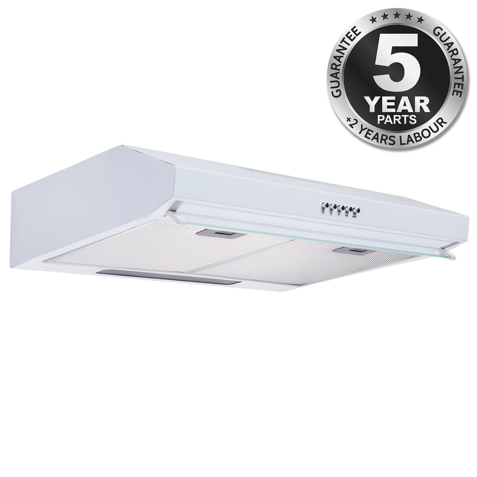 60cm White Kitchen Extractor Fan / Visor Cooker Hood - SIA VSR60WH - London Houseware - 1