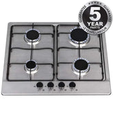 SIA SSG602SS - 60cm Stainless Steel 4 Burner Gas Hob - London Houseware - 1