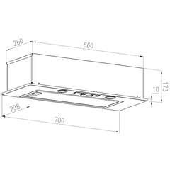 70cm Canopy Cooker Hood / Extractor Fan - SIA UC70SI - London Houseware - 4