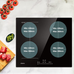 "CIARRA CBBIH4BF 7200W 4-Zone Built-in Induction Hob with Flex Zone & Touch Control"