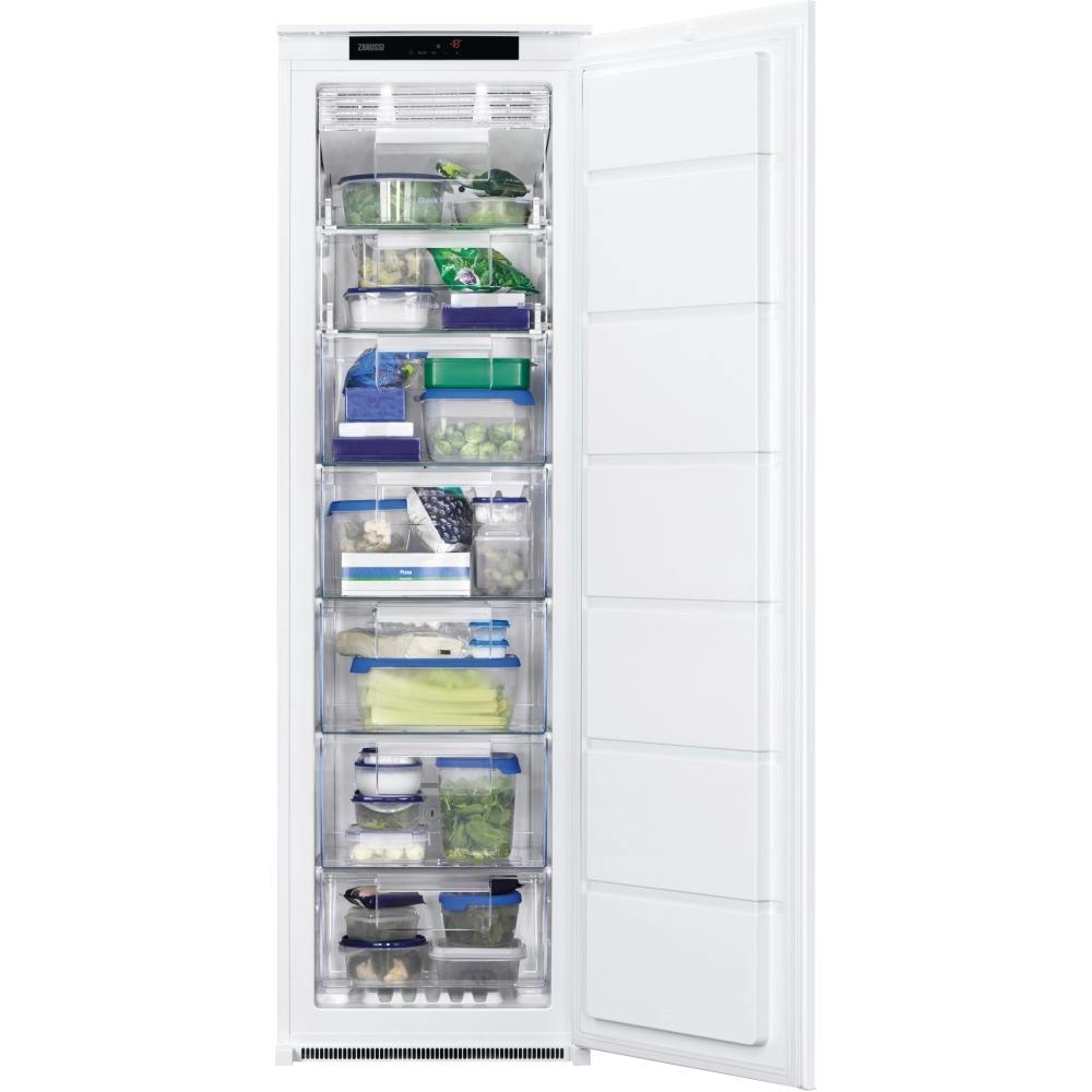204L No Frost Built-In Freezer, Sliding Hinge, White - Zanussi ZUNN18ES1 London Houseware - 1