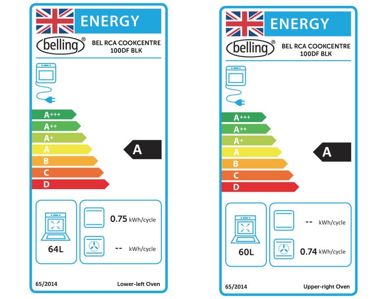 100cm Dual Fuel Belling Range Cooker, Black - RCA COOKCENTRE 100DF - London Houseware - 20