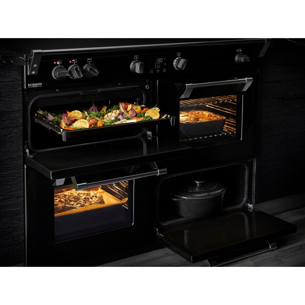 100cm Induction Stoves Range Cooker, Black, A Rated - DX RCA RICH 100Ei ZLS - London Houseware - 6