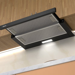 CIARRA 60cm Telescopic Cooker Hood Black CBCB6906D-OW