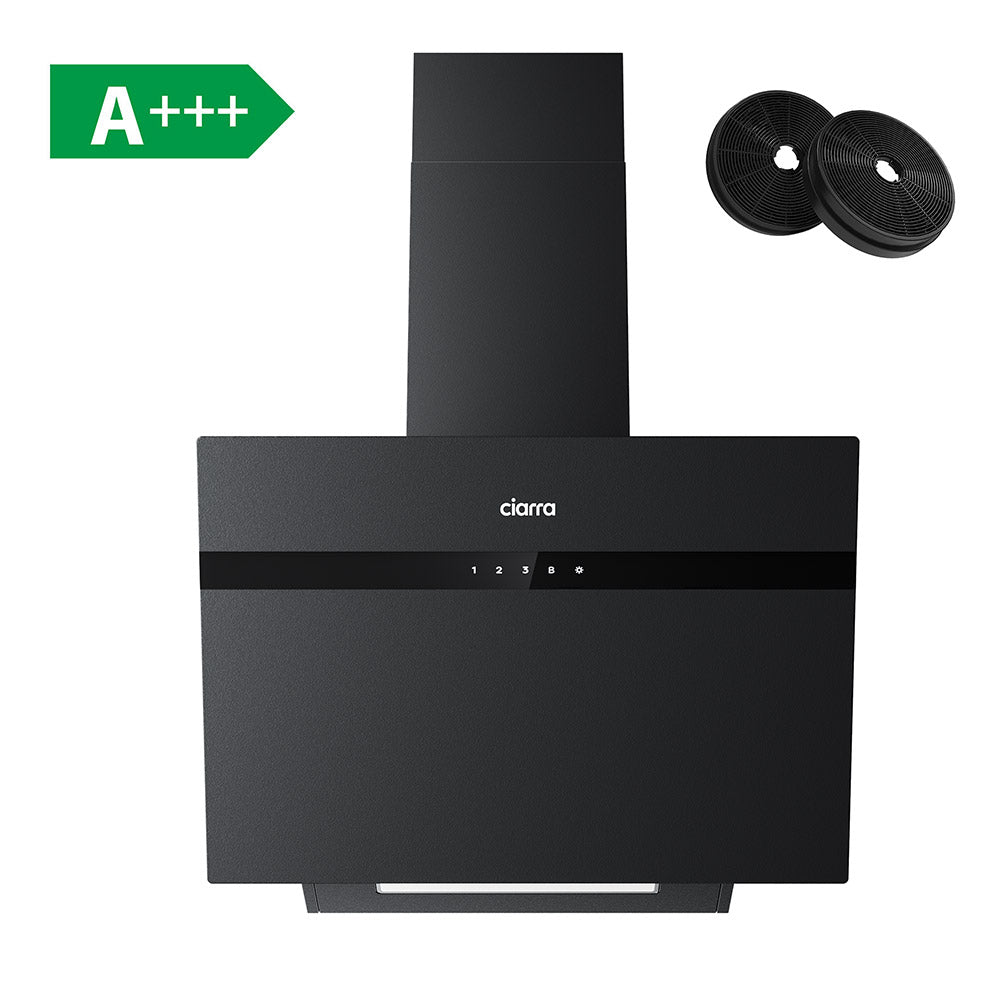 CIARRA 60cm Frosted Glass Angled Cooker Hood Anti-Fingerprint A+++ Wifi & Touch Control CBCG6736H-G