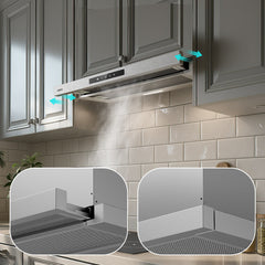 CIARRA 60cm Grey Built-in Telescopic Cooker Hood CBCS6909A-OW | A+ Rated, Touch Control, LED