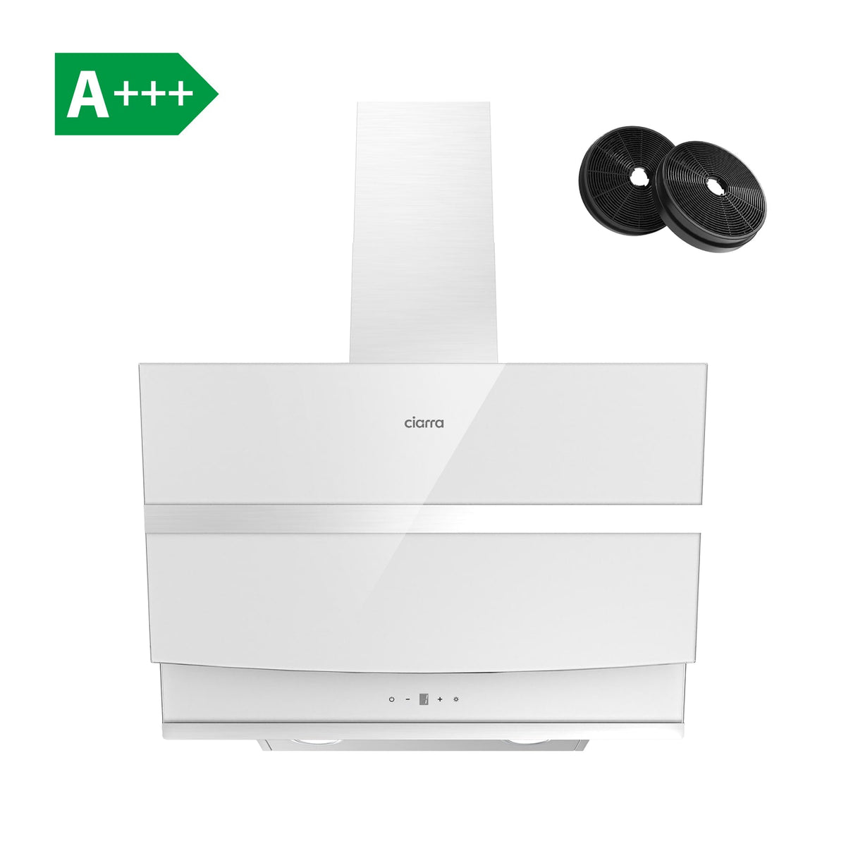 CIARRA Angled Cooker Hood 60cm Touch Control A+++ CBCW6736N-OW