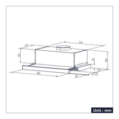 CIARRA 60cm Integrated Telescopic Cooker Hood with 2-speed Extraction CBCS6906D-OW