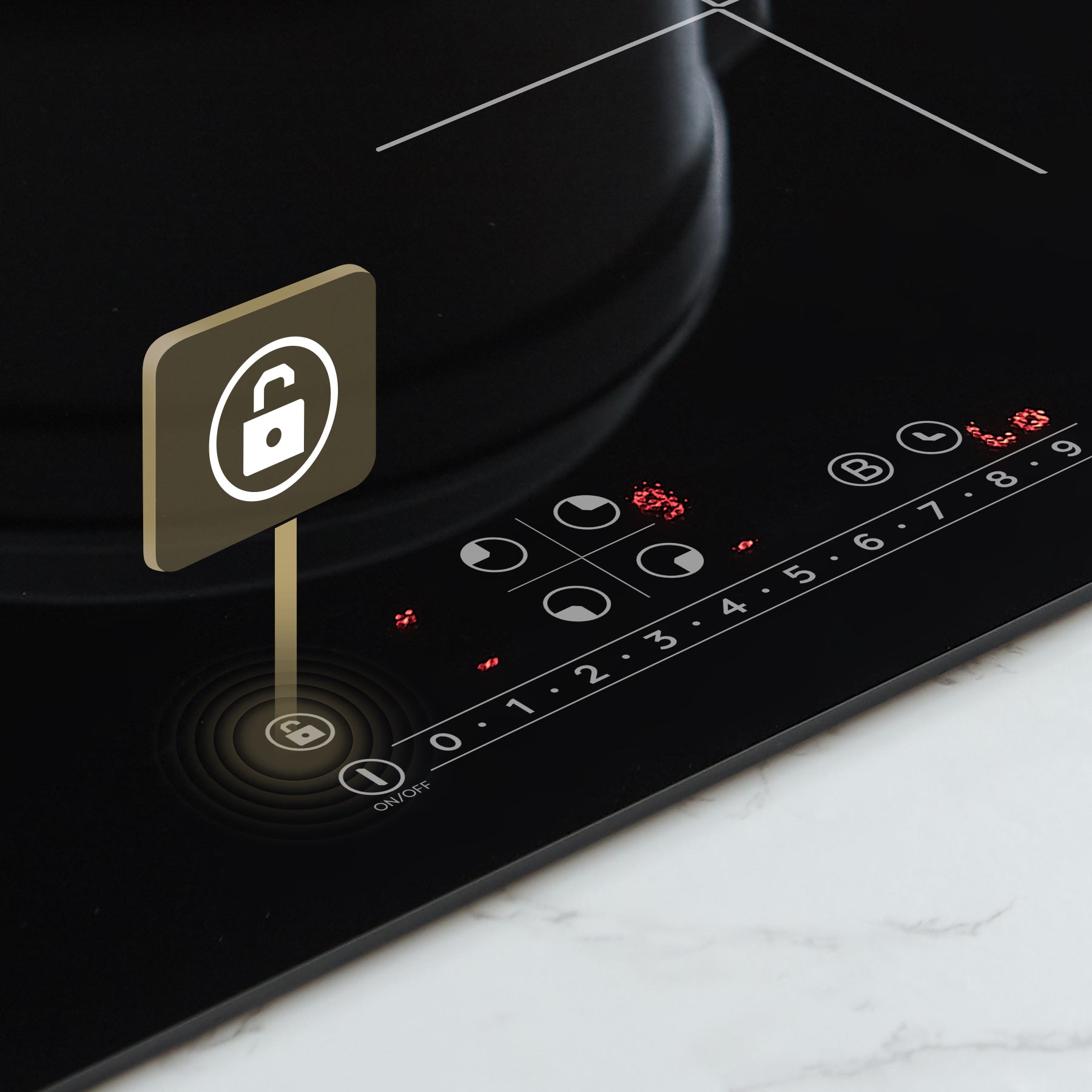 CIARRA Built-in Induction Hob with 4 Zones with Boost CBBIH4B-OW