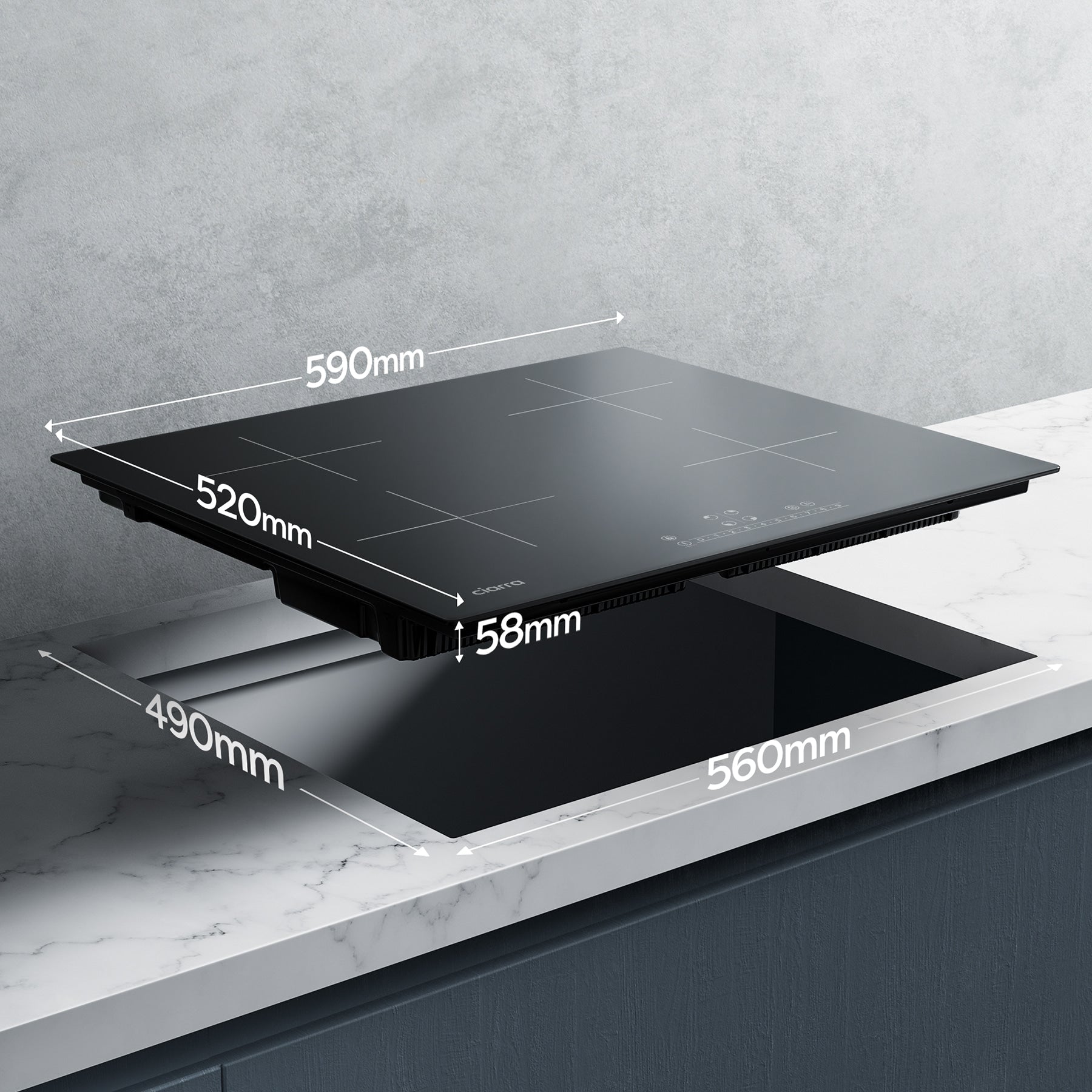 CIARRA Built-in Induction Hob with 4 Zones with Boost CBBIH4B-OW