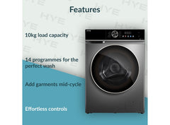 HYE 10kg Freestanding Washing Machine 1200rpm, Silver - W0110JT12DS07